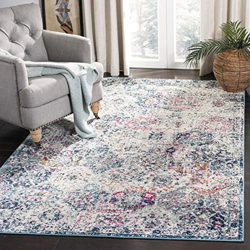 Safavieh Modern chic inomhus vävd rektangel områdesmatta, Madison kollektion, MAD611, i marinblå/grönblå, 122 x 183 cm för vardagsrum, sovrum eller alla inomhusutrymmen 889048663961