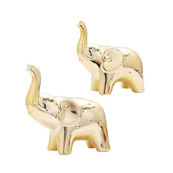 1 Par Guld Elefant Staty Heminredning, Moderna Figurer, Skulptur för Vardagsrum Skrivbord ZZZ-L-30780