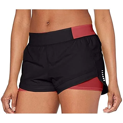 Under Armour dam Ua kvalificerare hastighetsficka 2 i 1 kort Black/Impulse Pink/Reflective (002) M 192006987062