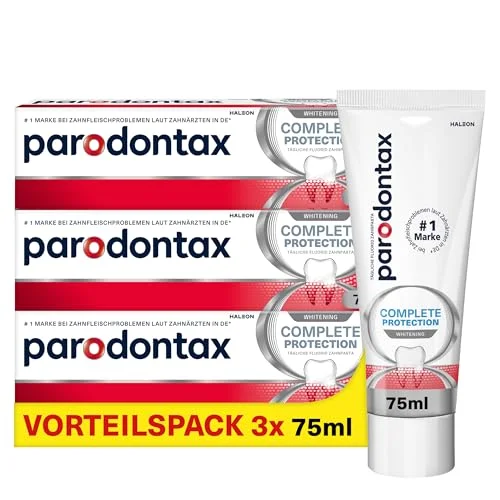 Parodontax komplett skydd blekning tandkräm, 3 x 75 ml, tandkräm för tandköttsproblem 4026600131551