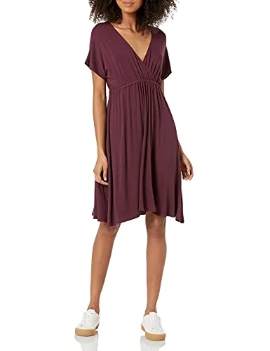 Amazon Essentials Women's Röklinklänning (finns i plusstorlek), Vinröd, S 195111905129