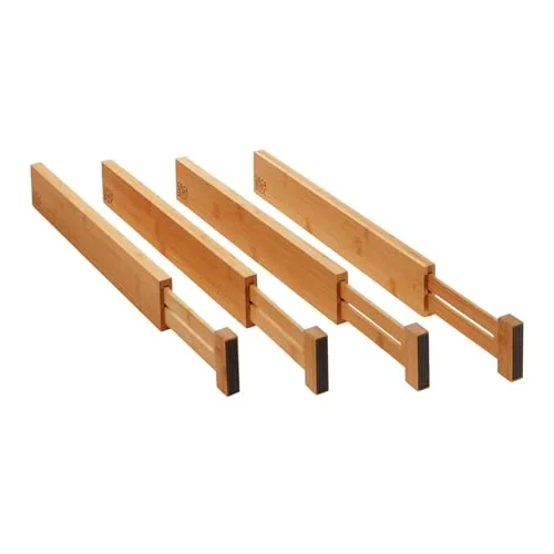 4 delat ORGA BOX bambu lådavdelarsystem 430 556 mm lådavdelare, lådavdelare med fjädermekanism 4066143080138