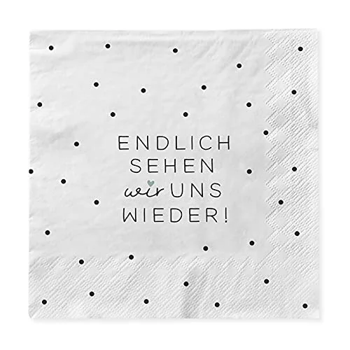 Grafik verkstadsservetter med slogan 20 stycken 12,5 x cm vit punkter 4043651616134