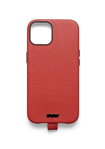UNTAGS iPhone 12/12 Pro palettskydd lädereffektmaterial mjuk mikrofiber inuti repfri röd 8018080441523