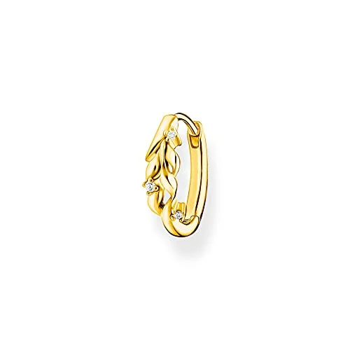 Thomas Sabo créole simple feuilles avec pierres argent plaqué or CR681 414 14 4051245508604