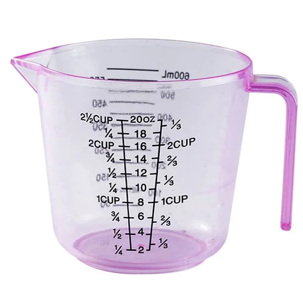 1 st 150/300/600 ml mångsidig plastmätkopp värmeresistant 600ML ZFHG2276-L@#315S5M7Q