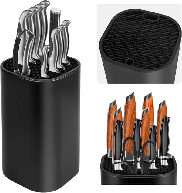 1 Knife Holder Without Knives, Empty Kitchen Knife Block, Universal Black Knife Holder, Kitchen Knife Rack, Kitchen Knife Storage Rack CBLH-032601083 1 Knife Holder Without Knives, Empty Kitchen Knife Block, Universal Black Knife Holder, Kitchen Knife Rack, Kitchen Knife Storage Rack CBLH-032601083
