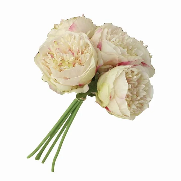 1 Bouquet of 5 Artificial Peonies Silk Mosaic Leaves Home Office Wedding Party Holiday Bar Decoration (White) ZS-JJ-0803008649 1 Bouquet of 5 Artificial Peonies Silk Mosaic Leaves Home Office Wedding Party Holiday Bar Decoration (White) ZS-JJ-0803008649