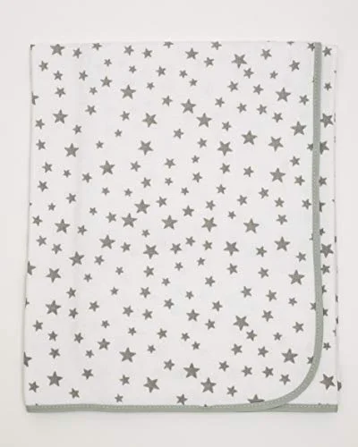 Ti TIN Mjuk och absorberande 100% bomull stickad dubbelskiktad babyrulle med dubbelt tyg Interlock 2 x 180 gr/m grå färg Stjärntryck 8414155595014