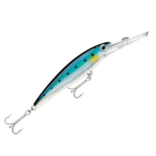 Rapala Unisex vuxen X Rap Magnum fiskedrag fisketillbehör med stor dykspade, saltvatten, spinnbete, löpdjup 4,5 m fiskbete, 12 cm, 32 g tillverkad i Estland silverblå, cm 22677150284