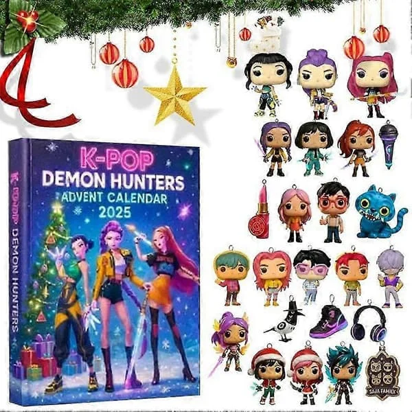 1-3X Kpop Demon Hunters Adventskalender 2025 Samlarobjekt 2D Akrylhänge Julgransdekoration Julklappar[D] 1PCS LXD-1116864