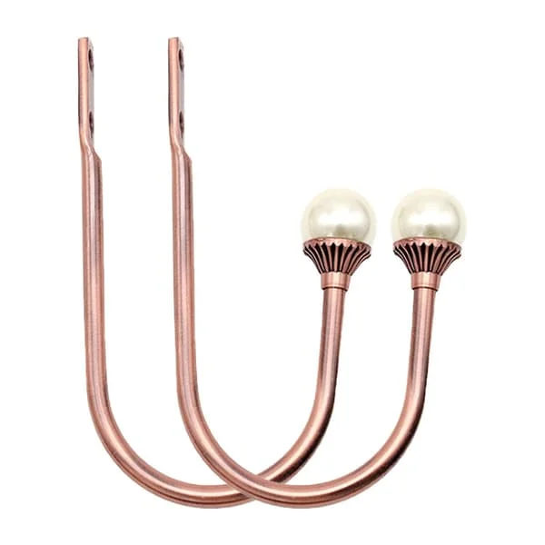 1 par glittrande gardinupphängningar i aluminium, U-formade krokar för hemmet Red Bronze WSK-03292