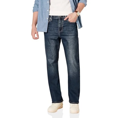 Amazon Essentials mäns jeans med rak passform, mörk tvätt, 38 B x 28 L 191770615126