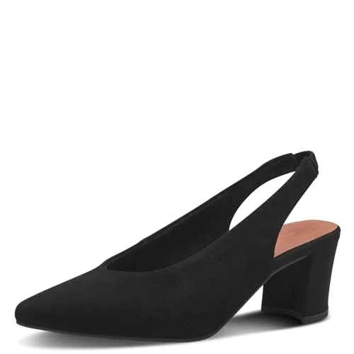 MARCO TOZZI dam, Sling, läder, Feel ME fotbädd, mjukt foder, 22965542 pumps, svart, 37 EU, EU 4064231635413