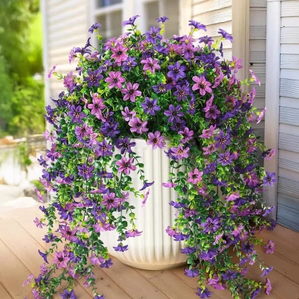 1. 2-pack konstgjorda hängande tusenskönor med eukalyptus sidenblommor för trädgårdsdekoration GPA-SSYH-62580 1. 2-pack konstgjorda hängande tusenskönor med eukalyptus sidenblommor för trädgårdsdekoration GPA-SSYH-62580