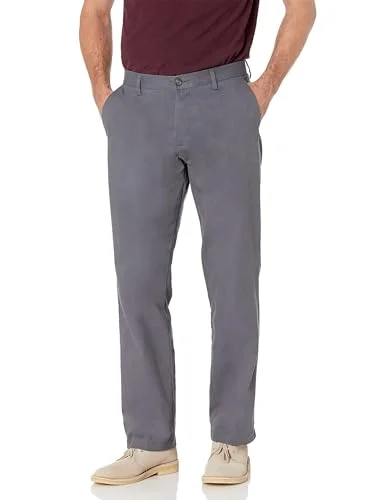 Amazon Essentials herr Classic Fit skrynkelbeständig platt framsida chinos byxa (finns i stor och hög), grå, 50 B x 32 L 196433255893