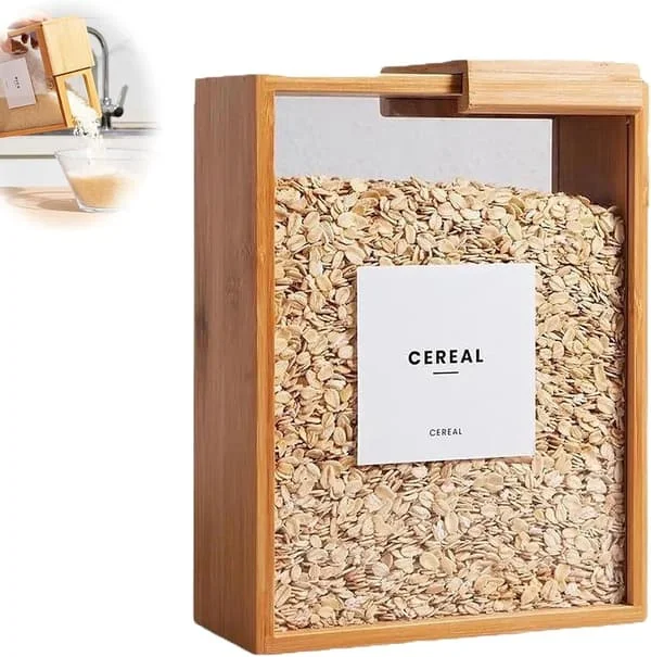 1-pack Matförvaringsbehållare 2,2L Klar Bok-Stil Burk med Etiketter - Fyrkantig Köksförvaring för Müsli, Kaffe, Su 1 Pack MM-0702LX01