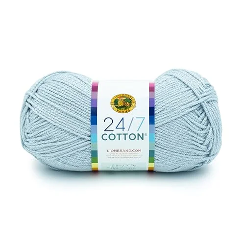 Lion Brand Yarn Company, En storlek garn 761 151 24/7 bomullsgarn, cool grå 23032079073
