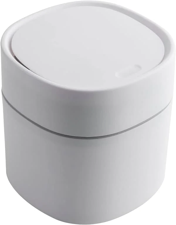 1 st. Bordssopbehållare med lock, Mini Plast Sopbehållare, Liten Bordssopbehållare för Sovrum, Matrum, Badrum FDP007923ZZY