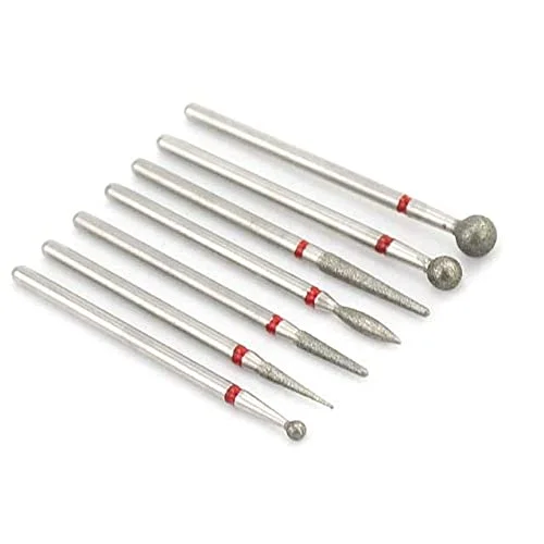 5/6/7 Diamond Nail Drill Bits Frässkärare Set Cutters Manikyr Silikonsten Pedikyr Elektrisk för kvarn Manikyrmaskin, 7st, H5 6921704901506