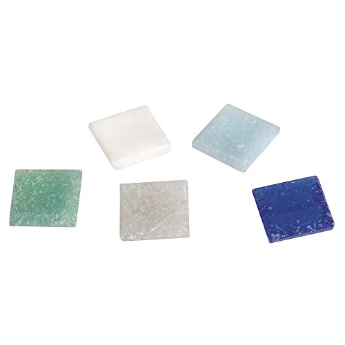 Rayher Hobby Artdecor mosaik mix 2 x cm, ca 350 stycken, burk 1 kg, glasmosaik, glasstenar, blåtoner, 1453108 4006166545955