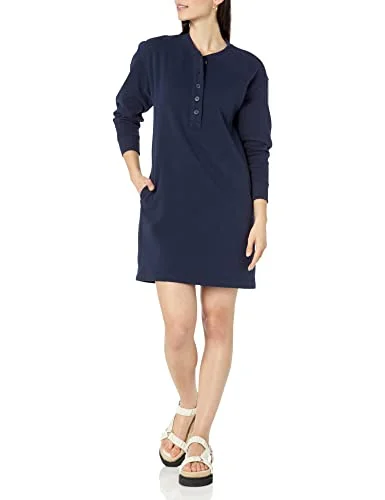 Amazon Essentials stickad Henley sweatshirt för kvinnor (finns i plusstorlek), marinblå, XX Large 196433796419