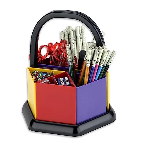 Adventa Skrivbordsarrangör, multifunktionellt pennskrivbord, prydligt konst och hantverksställ för skola, hem kontor (flerfärgad) 5055330501975