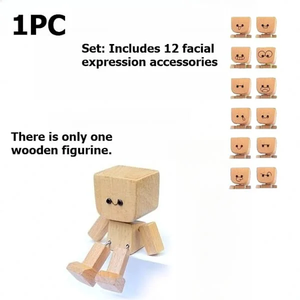 1 st 12 utbytbara ansikten dansande träman – handgjord rörlig bildekoration, massivt trämaterial, inga batterier behövs träfigurset wooden figure set YG128-04252-1 1 st 12 utbytbara ansikten dansande träman – handgjord rörlig bildekoration, massivt trämaterial, inga batterier behövs träfigurset wooden figure set YG128-04252-1
