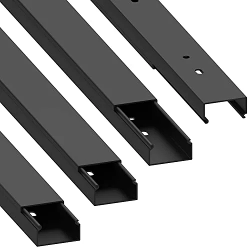 Habengut Kabelkanal (med monteringshål i marken) 15 x 30 mm av PVC, färg: svart, längd 4 m (4 1 längd) 4018475346239