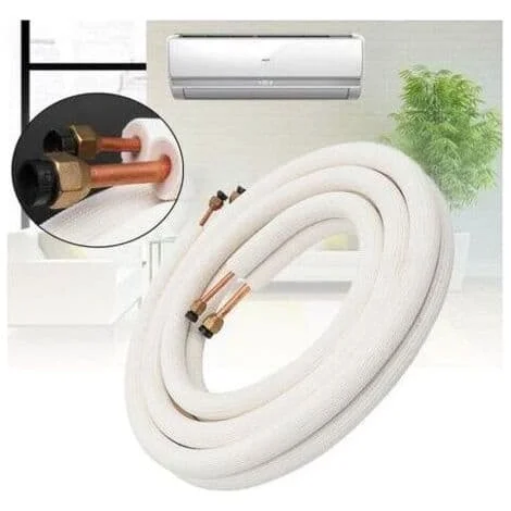 1/4″ till 3/8″ koppar luftkonditioneringsslang – Isolerad koppar- och aluminiumkylmedelslang – Luftkonditioneringsdelar – 3 meter, vit DEK26-1480 1/4″ till 3/8″ koppar luftkonditioneringsslang – Isolerad koppar- och aluminiumkylmedelslang – Luftkonditioneringsdelar – 3 meter, vit DEK26-1480