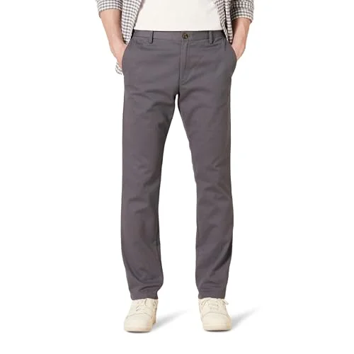 Amazon Essentials Herr Slim Fit Skrynkelbeständig platt framsida Chino byxa, grå, 29 B x 30 L 191770238455