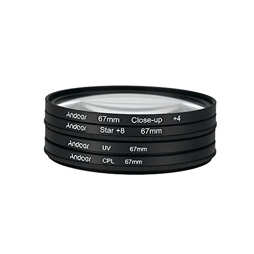 Andoer 67 mm UV CPL närbild +4 stjärna 8 punkts filter cirkulär filtersats polariseringsfilter macro punktsfilter med påse för Canon Nikon Pentax Sony DSLR 791573298320