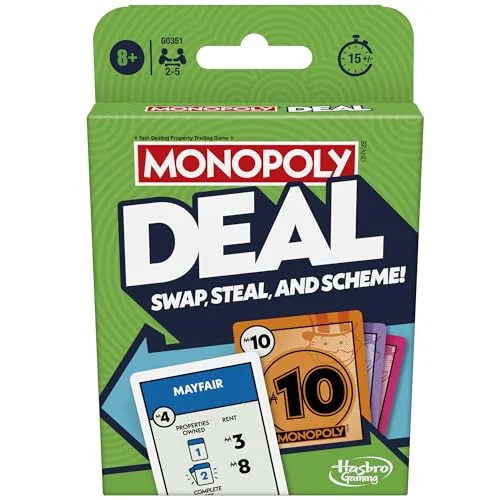 MONOPOLY DEAL Kortspel, Engelsk språkversion, Från 8 år 5010996237002