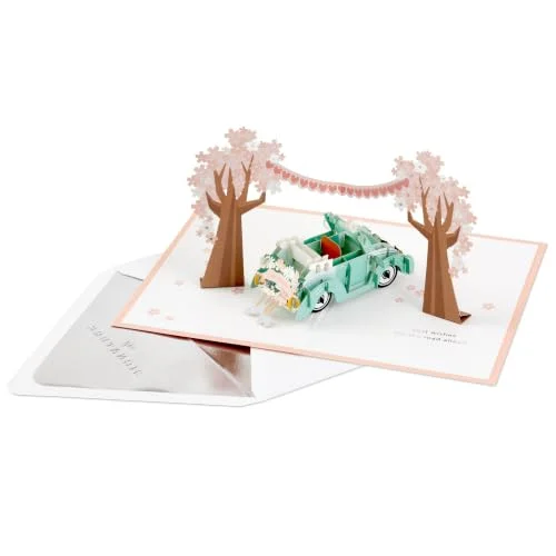 Hallmark Signature Paper Wonder Pop Up bröllopskort (klassisk bil, nygift) 726528499187