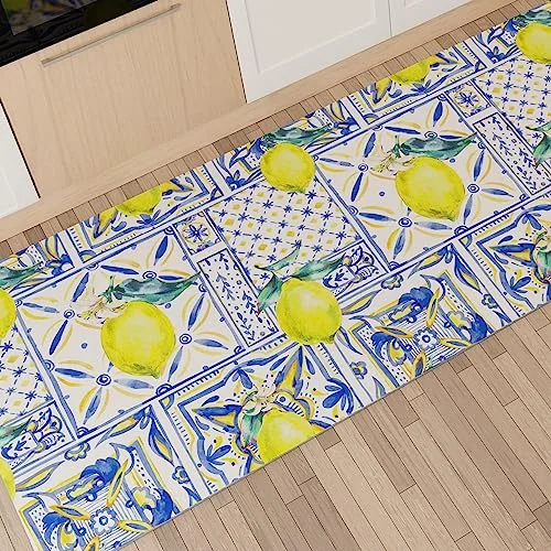 PETTI Artigiani Italiani Köksmatta löpare kök halkfri och tvättbar 52 x 440 cm Vietri design 01 100% tillverkad i Italien 8056992312548