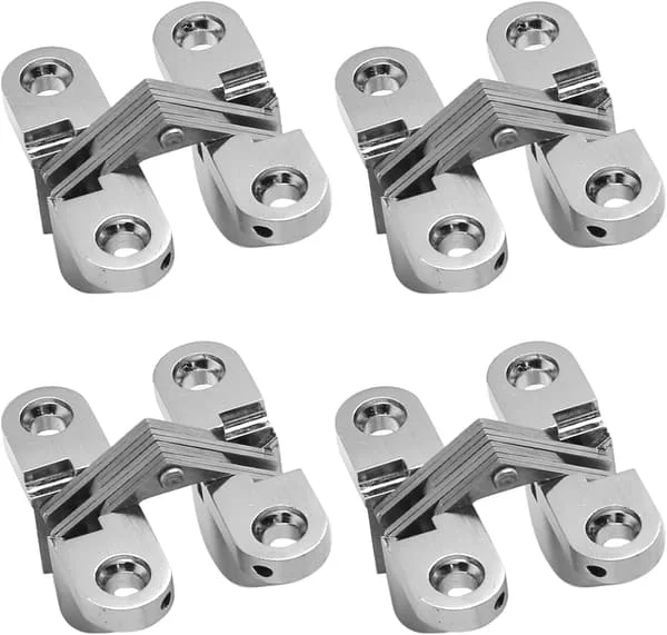 1-3/4" Dolda gångjärn i rostfritt stål 180 graders osynligt kryss H OU-080400238