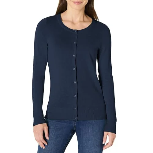 Amazon Essentials Women's Lätt cardigan tröja med rund hals (finns i plusstorlek), Marinblå, M 191770574546