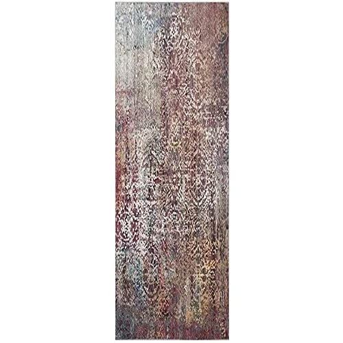 SAFAVIEH Multifunktionell inomhus/utomhatta, vävd polypropylenmatta, rosa/multi, 90 x 150 cm 889048495425