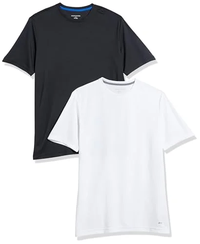 Amazon Essentials Active Performance Tech T shirt för män (finns i stor och lång), 2 pack, svart/vit, Small 761253145589