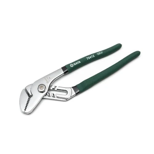 SATA ST70412ST 250 mm vass och spårtång, rak käftdesign, med kromvanadiumstålkonstruktion gröna doppade handtag 7891645093396