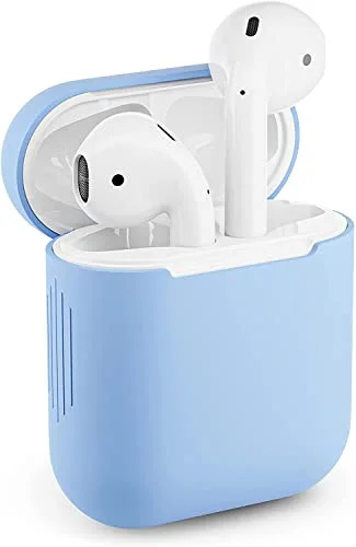Skyddsfodral för Apple Airpods 1 & 2 silikonfodral Airpod fodral perfekt passform (babyblå) 719899189832