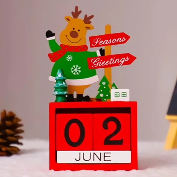1 Julkalender i trä med ornament, presentförpackad julgåva FR007556YJT 1 Julkalender i trä med ornament, presentförpackad julgåva FR007556YJT