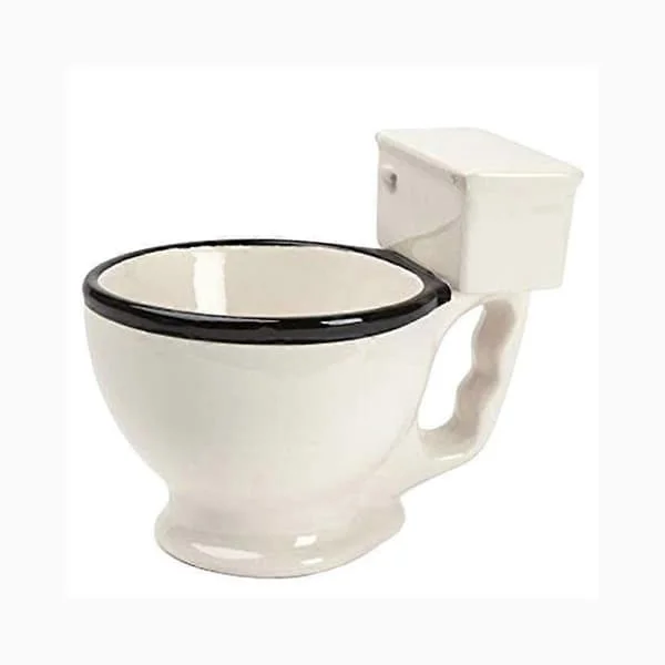 1 st 300 ml Kreativ Keramisk Toalettkopp med Handtag Kaffekopp Vattenkopp Rolig Gåva YOYO-FGDT3.16-2404