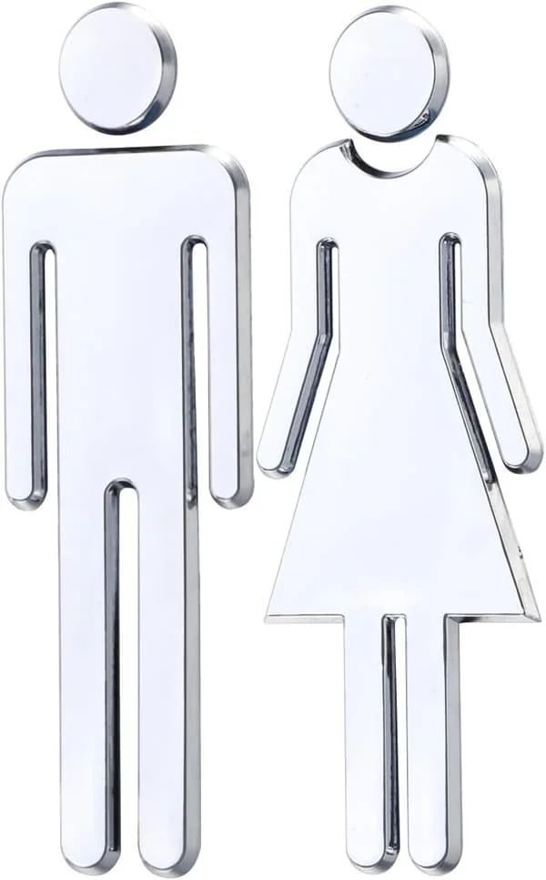 1 Par Toalett WC-dekal Avtagbar 3D Spegel Vinylkonst Vägg GGNO-0118060FYD
