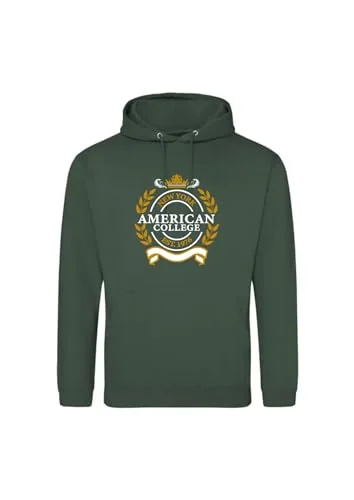 AMERICAN COLLEGE USA tröja med tryck varma kläder unisex barn pojkar och flickor casual modell ACSCW5 mörkgrön 12 år, Färg: grön, �r 3666052674100
