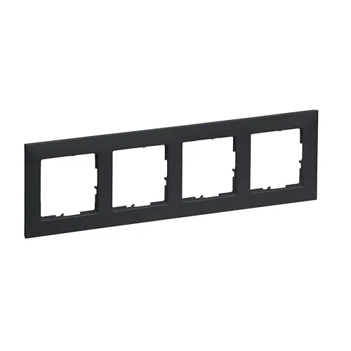 LEGRAND, SEANO 4 vägs ram, termoplast, halogenfri, mått: 87 x 301 mm, färg: antracit lackerad, 765474 3414972549905