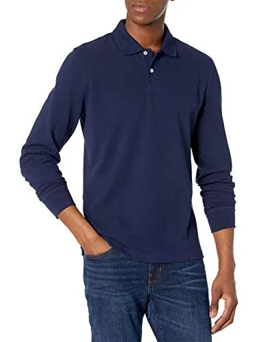 Amazon Essentials Herr Slim Fit Långärmad Pique Polo, Marinblå, XX Large 195111254401