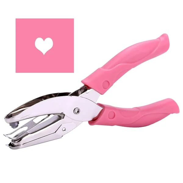 1-pack 16 cm lång 6,35 mm diameter hjärtformad hål handhållen enkel pappershålslagare CJ-01-0805005311
