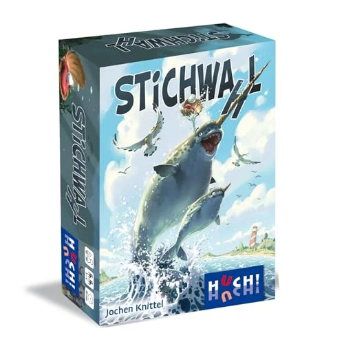HUCH! Nyckelval Familjespel Stickspel med Wa(h) alternativ fantastiska illustrationer havsdjur Tkrympspel speciellt knipp enkla regler för 34 spelare från 10 år 4260071883728
