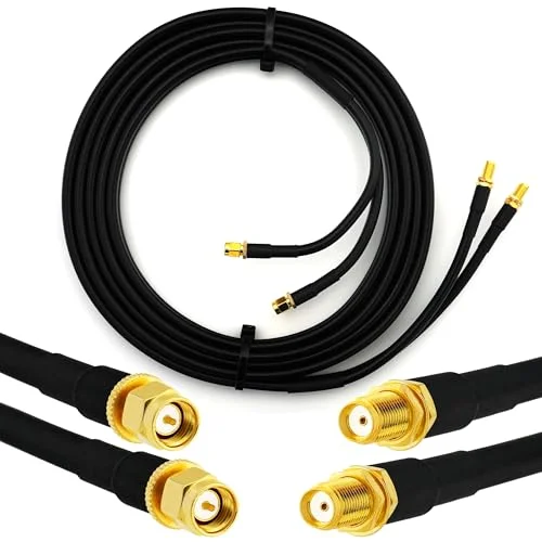 15m SMA Male till Female Dubbel koaxialkabel — HF 240 (motsvarande LMR240) förlängningskabel 50 ohm i ren koppar LTE GSM 3G 4G 5G router antenn för mobilsignal 4752284001537 15m SMA Male till Female Dubbel koaxialkabel — HF 240 (motsvarande LMR240) förlängningskabel 50 ohm i ren koppar LTE GSM 3G 4G 5G router antenn för mobilsignal 4752284001537